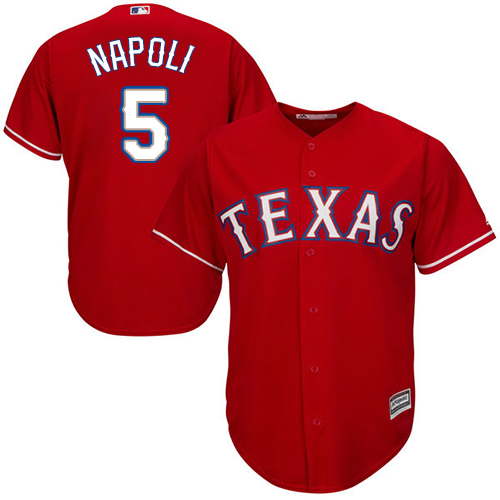 Rangers #5 Mike Napoli Red Cool Base Stitched Youth MLB Jersey